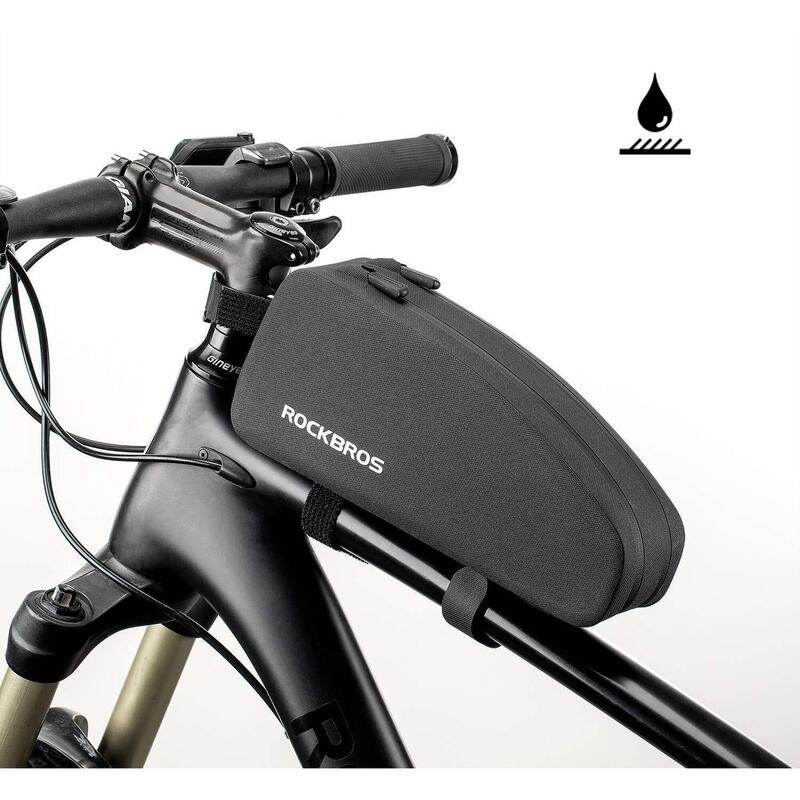 ROCKBROS Sacoche Cadre Vélo VTT Sacoche de Guidon Top Tube Vélo, Noir, 1L