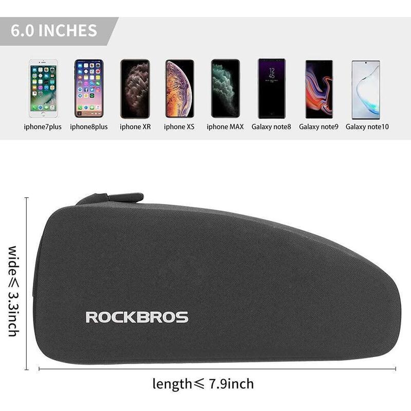 ROCKBROS Sacoche Cadre Vélo VTT Sacoche de Guidon Top Tube Vélo, Noir, 1L
