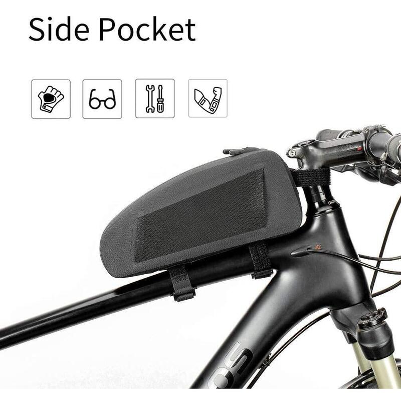 ROCKBROS Sacoche Cadre Vélo VTT Sacoche de Guidon Top Tube Vélo, Noir, 1L