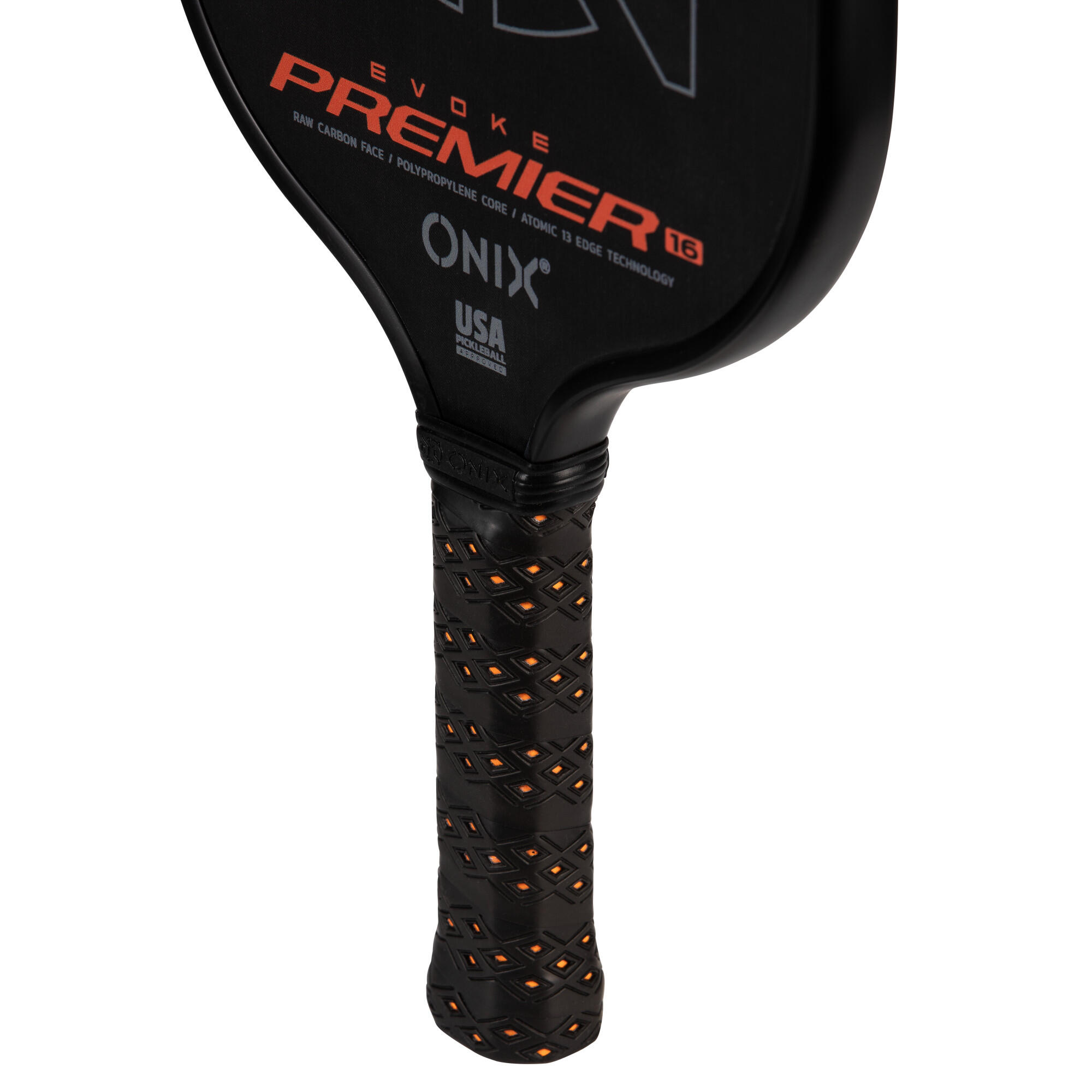 ONIX Pickleball Paddle Evoke Premier Raw Carbon 16 Orange 4/7