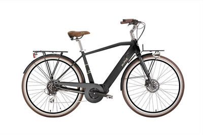 Elektrische stadsfiets e-lite man 28 inch, zwart