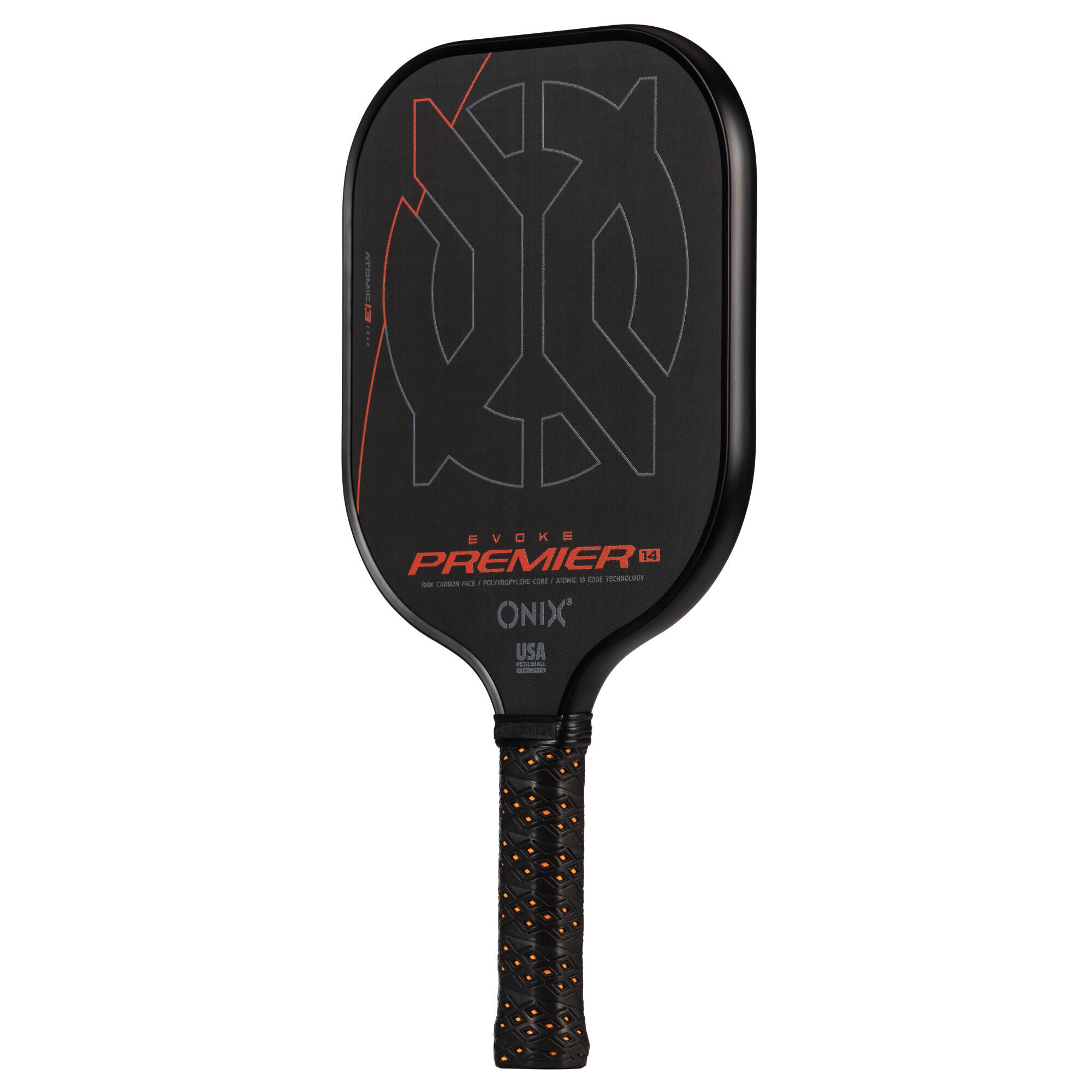 ONIX Pickleball Paddle Evoke Premier Raw Carbon 14 Orange 3/7