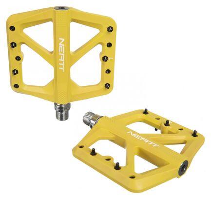 Neatt Composite Flat Pedals 5 Spikes Yellow 2/2