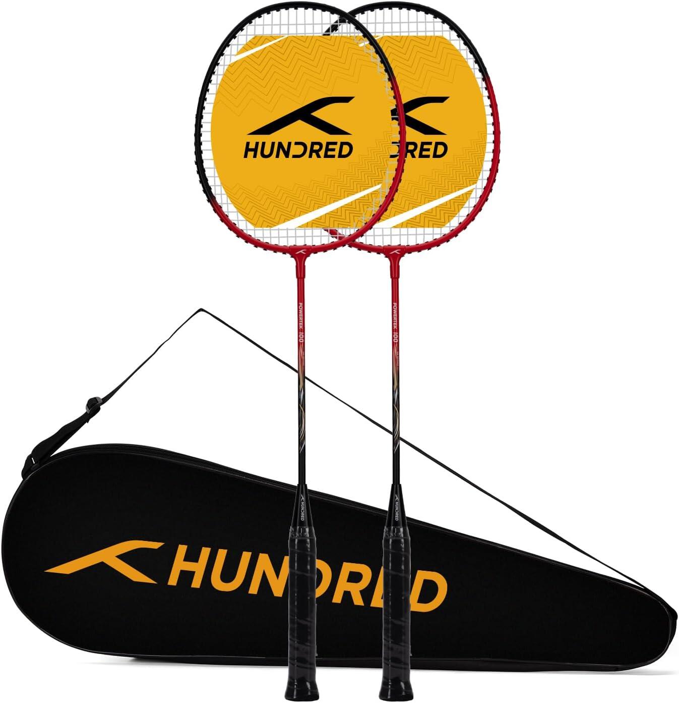 HUNDRED HUNDRED Powertek 100 (Set of 2) Badminton Racquet with Full Cover