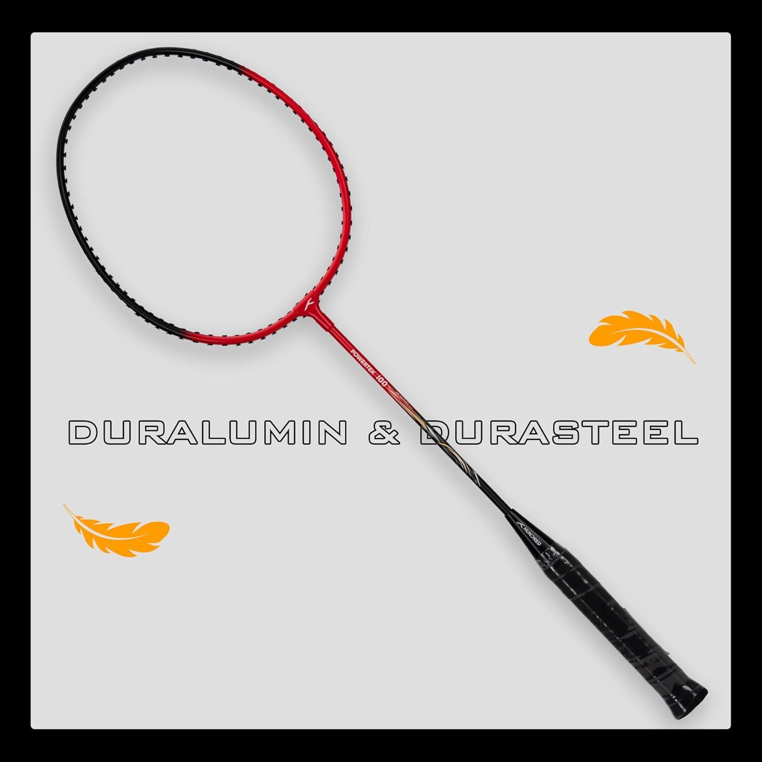 HUNDRED Powertek 100 (Set of 2) Badminton Racquet with Full Cover 2/7
