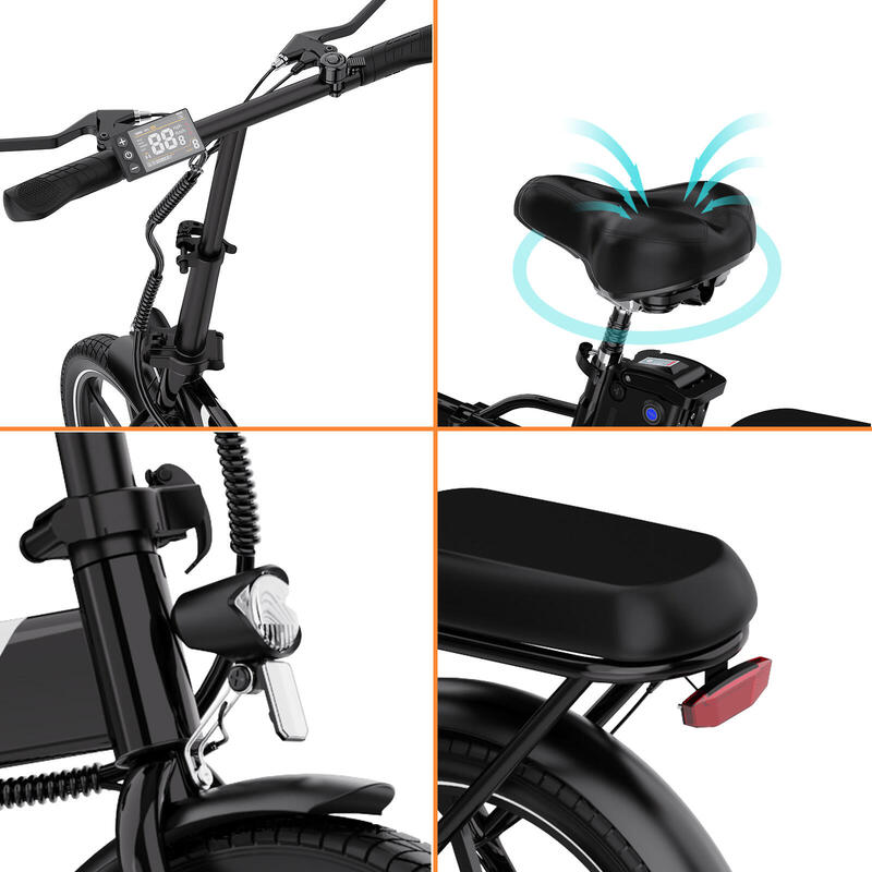 Bicicletă electrică pliabilă compactă și ușoară de 250 W – EVERCROSS EK5 Black