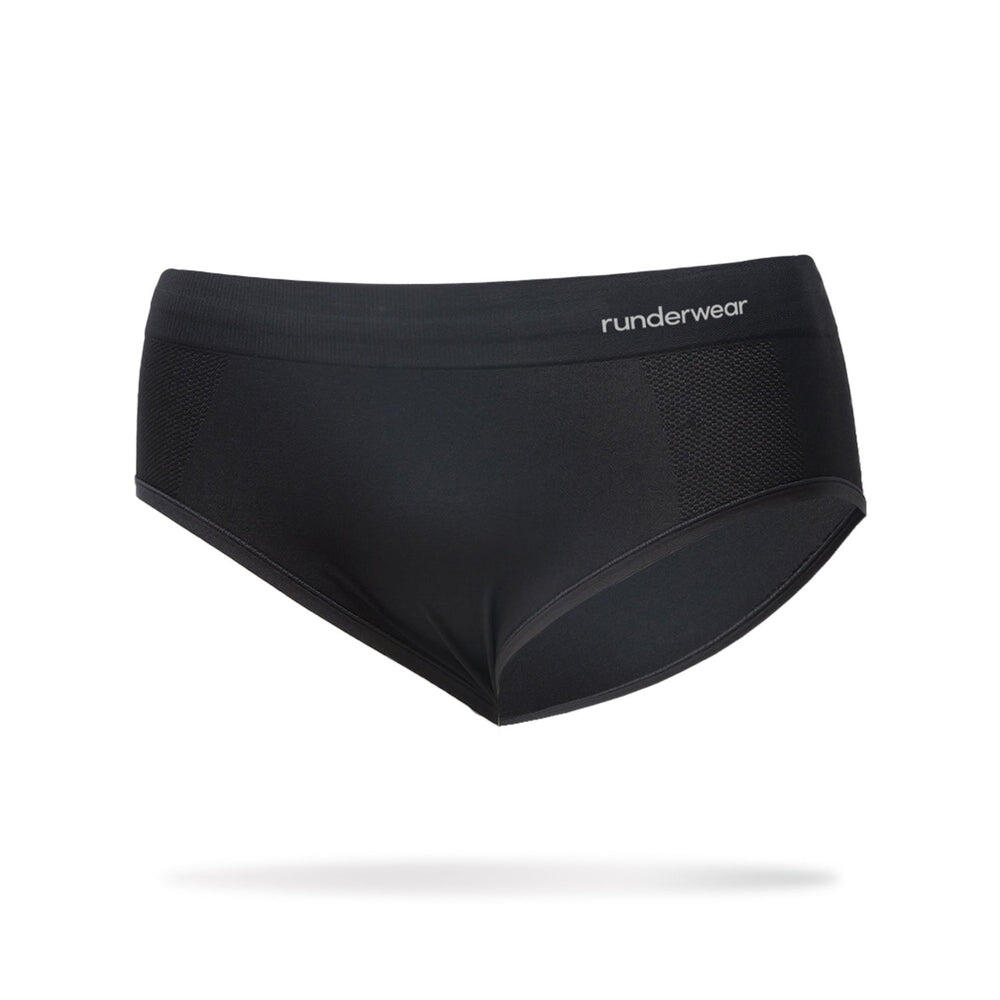 RUNDERWEAR Women's Running Hipster - Black (S)