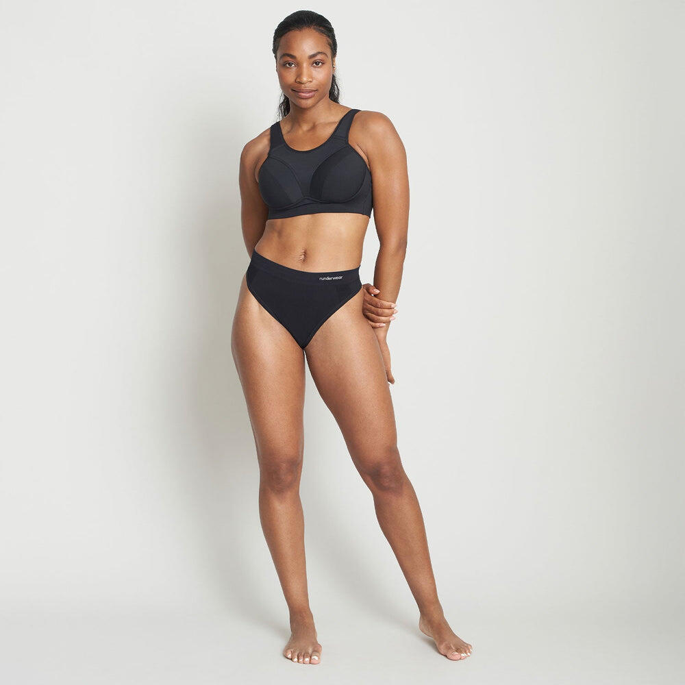 Women's Running Thong - Black (M) 3/6