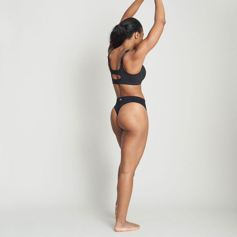 Women's Running Thong - Black (M) 5/6