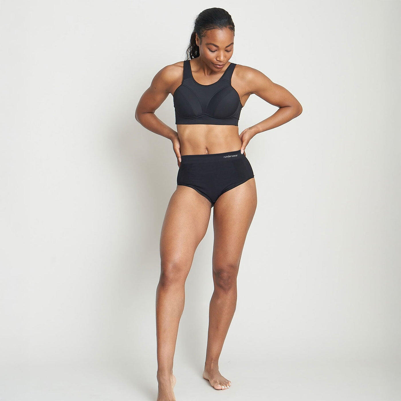 Women's Running Brief - Black (M) 5/5