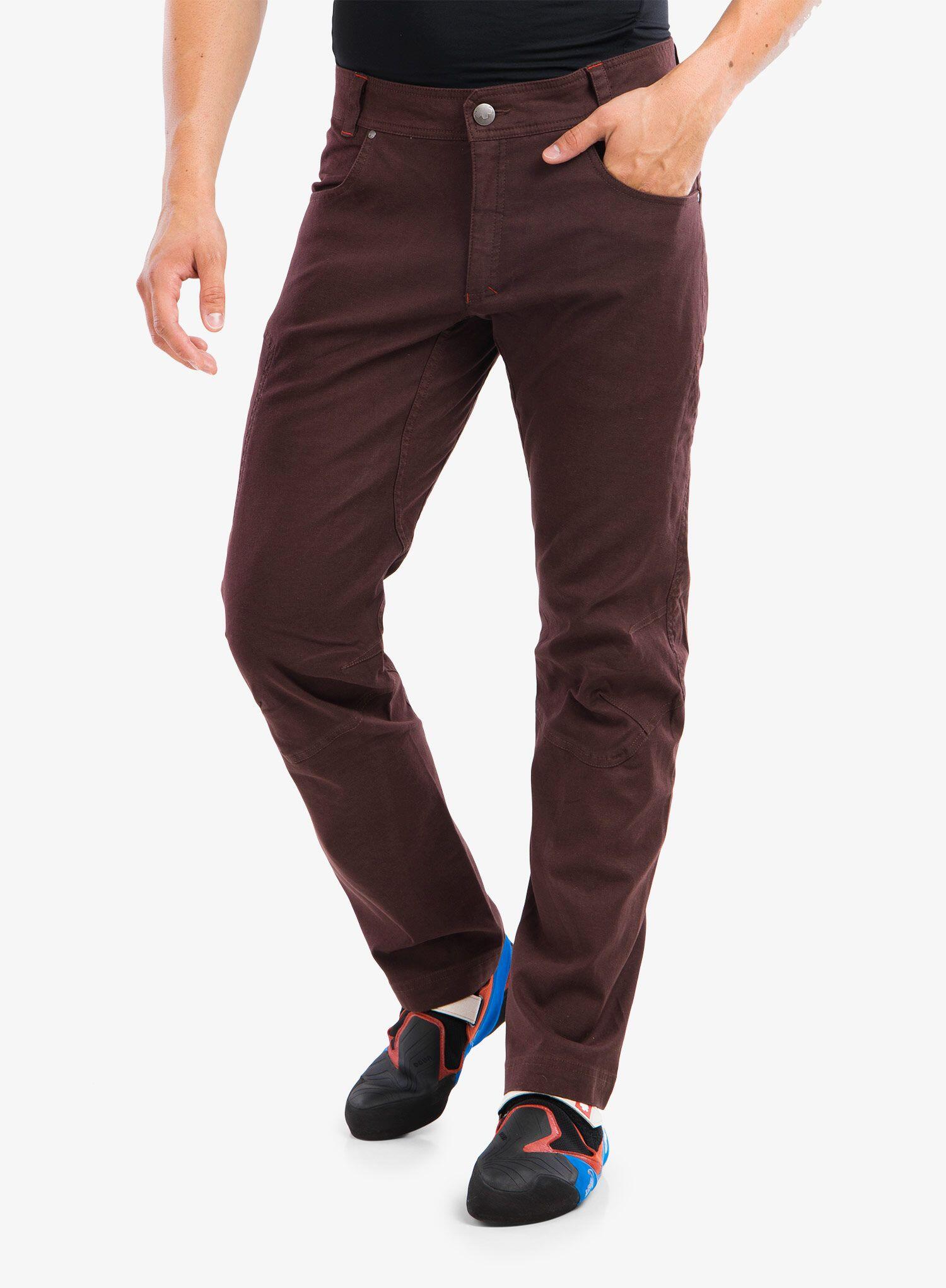 Pantalon homme Ocún Cronos brun ergonomique extensible 69% coton poche cuisse 5/7