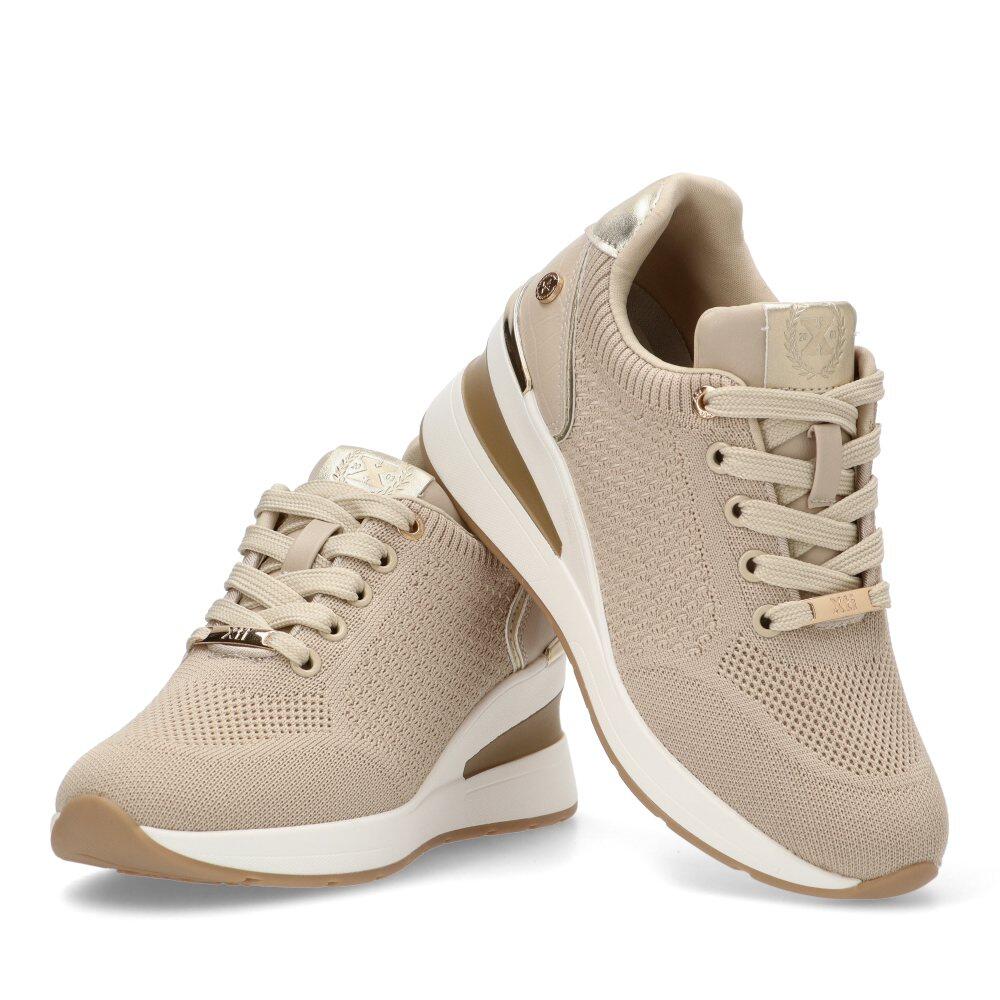 Deportivas Casual Mujer Cuña Alta - Modelo 143721 Beige 5/6