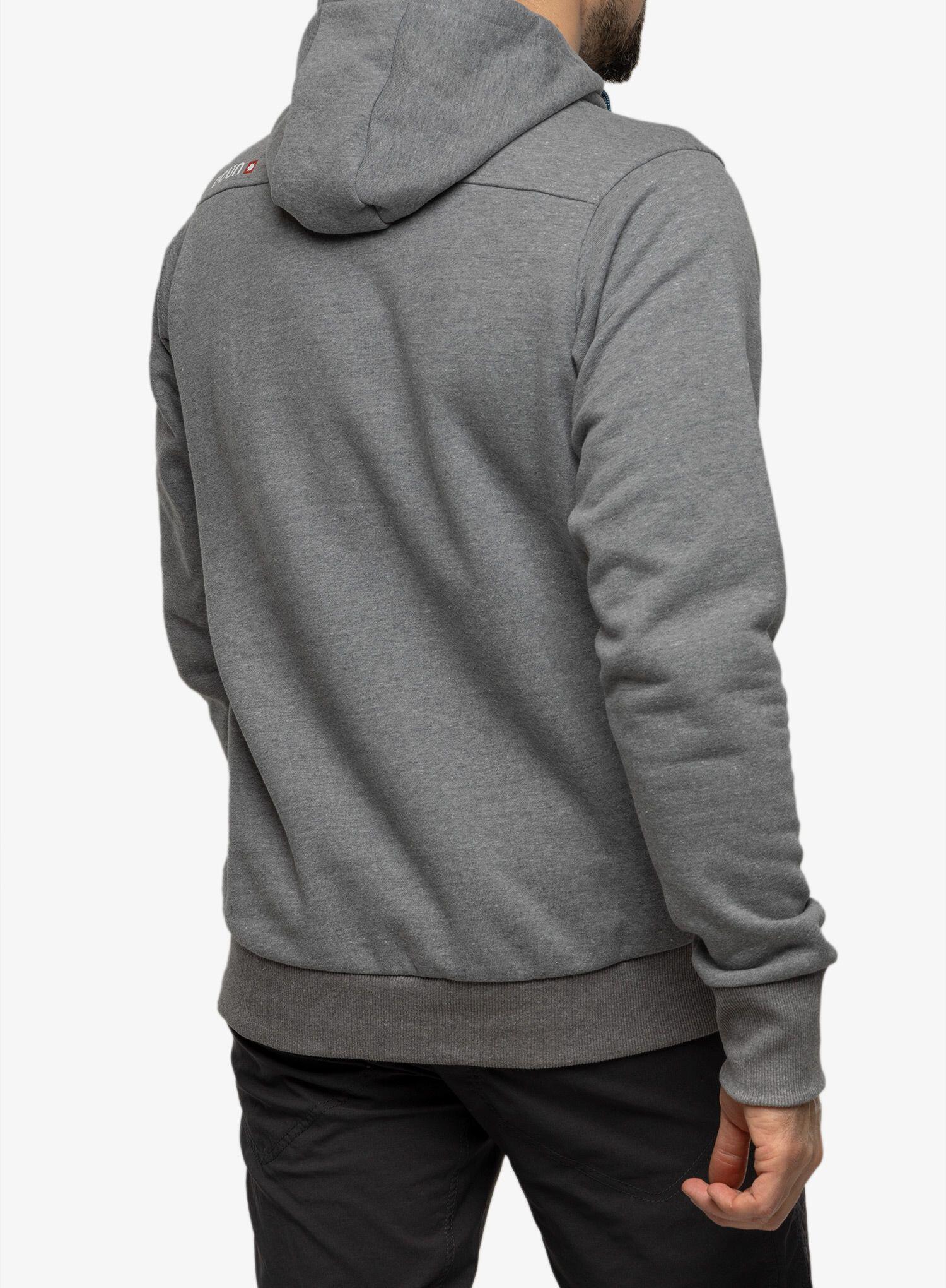 Hoodie Ocún Homme gris paloma 80% coton 20% polyester capuche poche kangourou 6/7