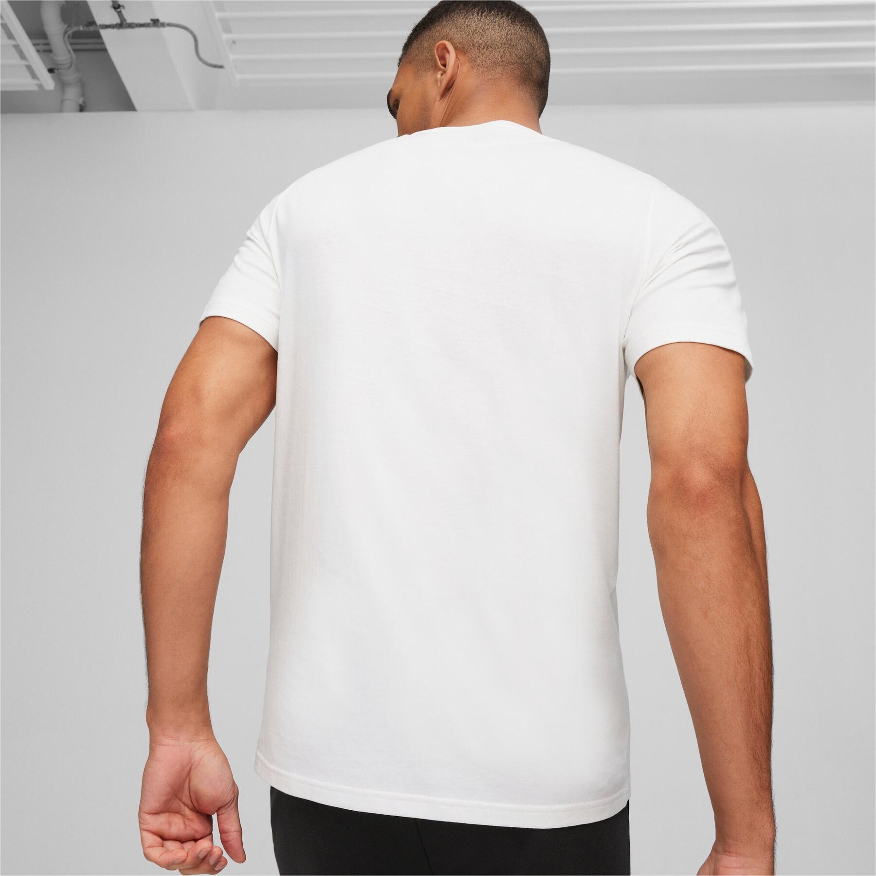 T-shirt grafica PUMA POWER da uomo PUMA White Lime Sheen Green 7/7