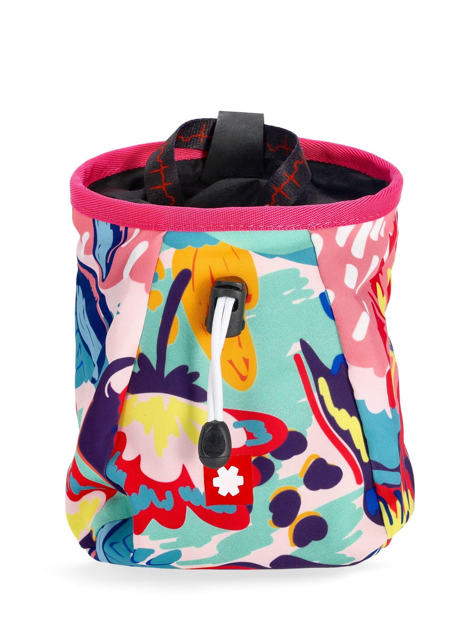 Ocún Lucky Magnesiumbeutel Polyester Blumenmuster Kordelzug Bürstenhalter 3/7