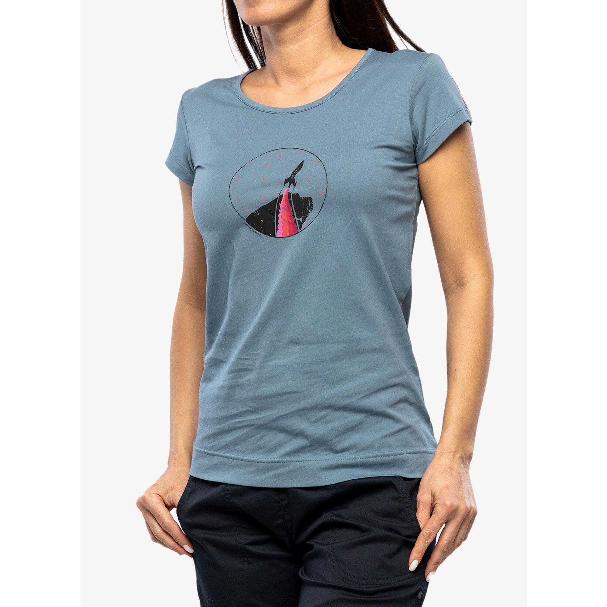 Ocun - T-shirt Femme Ocun Classic T Organic Rainbow Rocket - T-shirt Manches Courtes - Bleu - 38 S - Decathlon