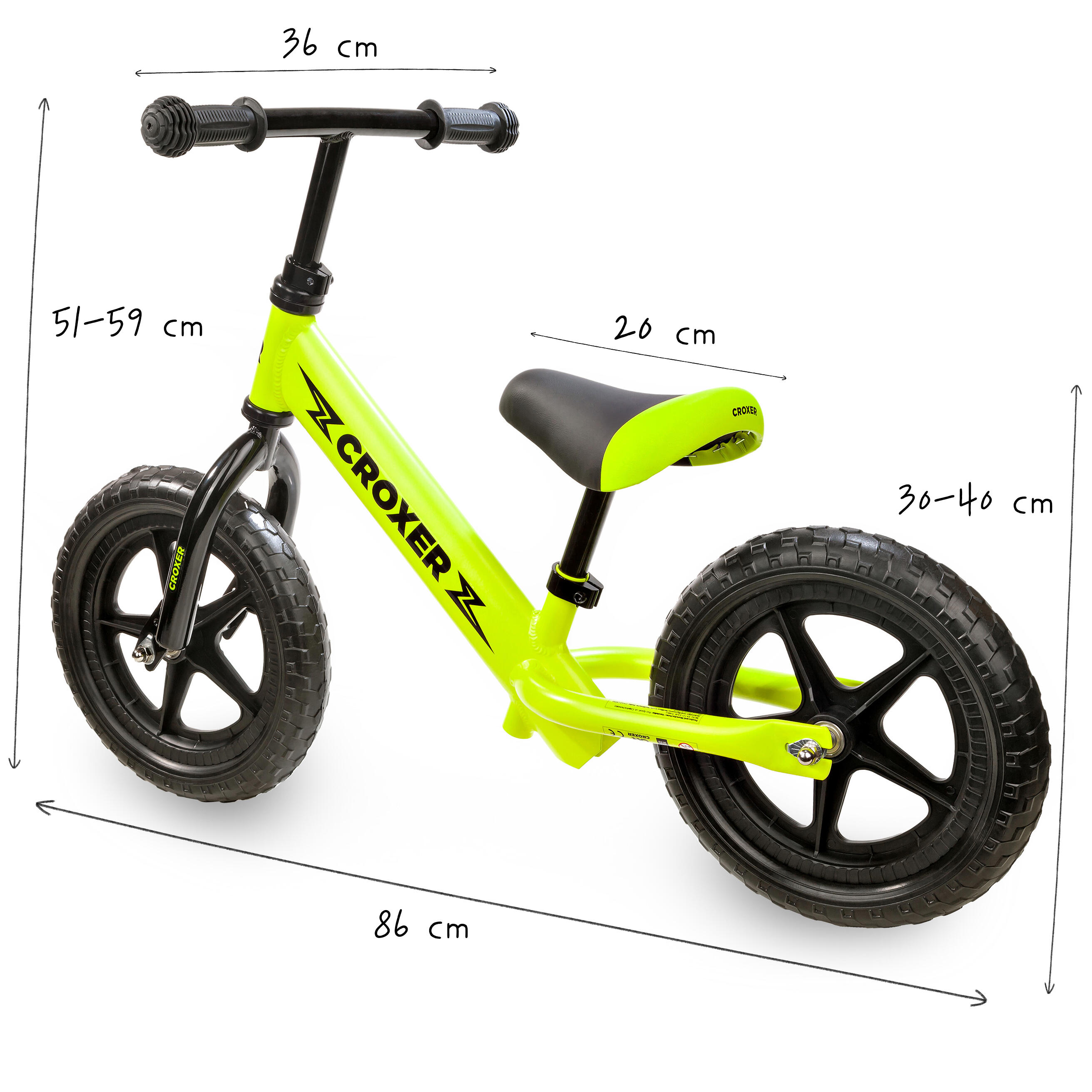 Dětské odrážedlo Croxer Leox Lime 12" lehké (2,3kg) 2/7
