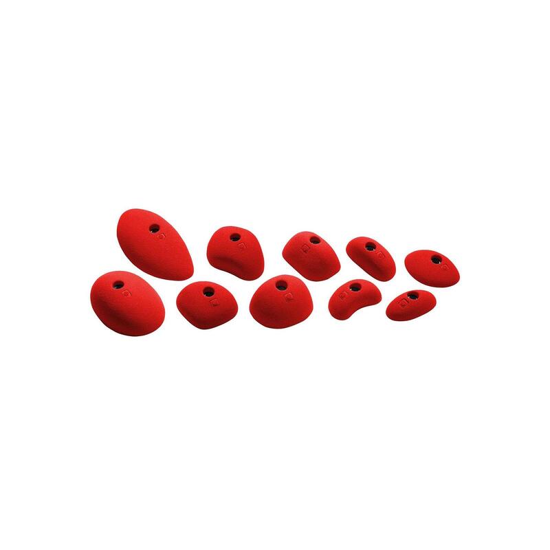 Chwyty wspinaczkowe Ocun Holds Set 2 Slopers - red