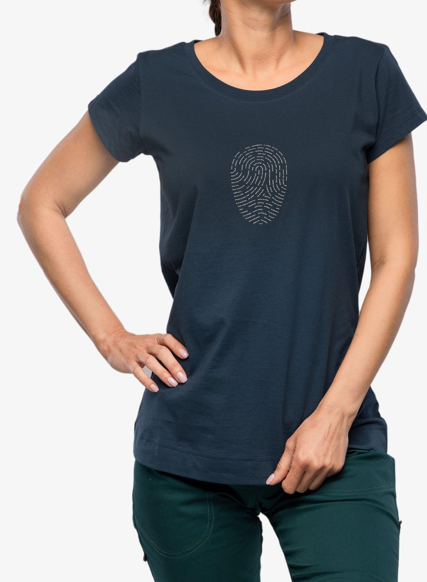 Camiseta para mujer Ocún Classic impresión escalada 100% algodón ligero 100 g 3/7