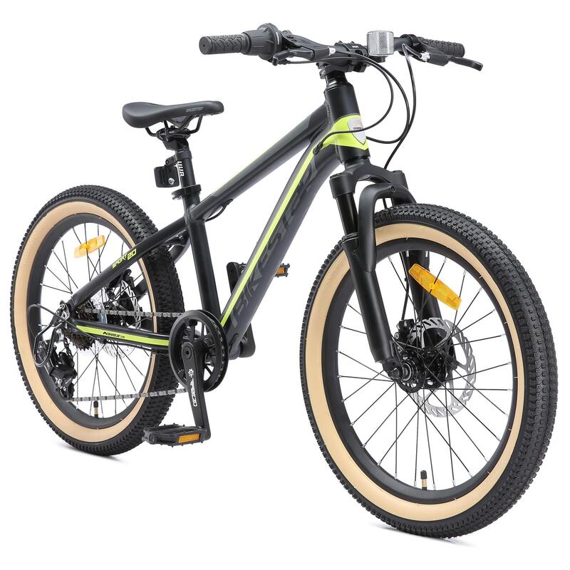 VTT 20" aluminium, vélo enfant 6 ans, semi-rigide, 21 vitesses, frein à disque