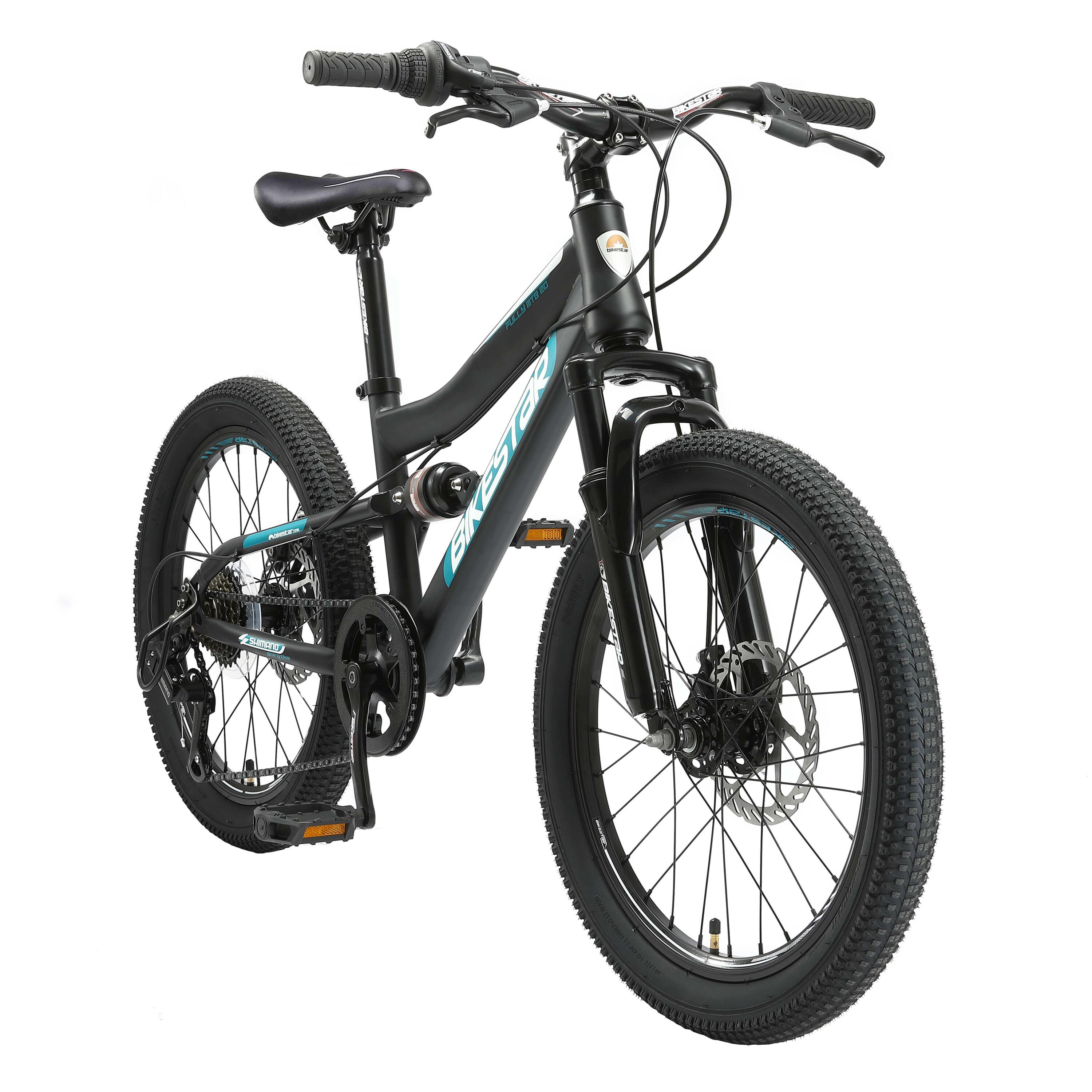Bikestar Kinderfahrrad MTB Fully Steel 7Gang 20Zoll Schwarz/Benzin 2/7