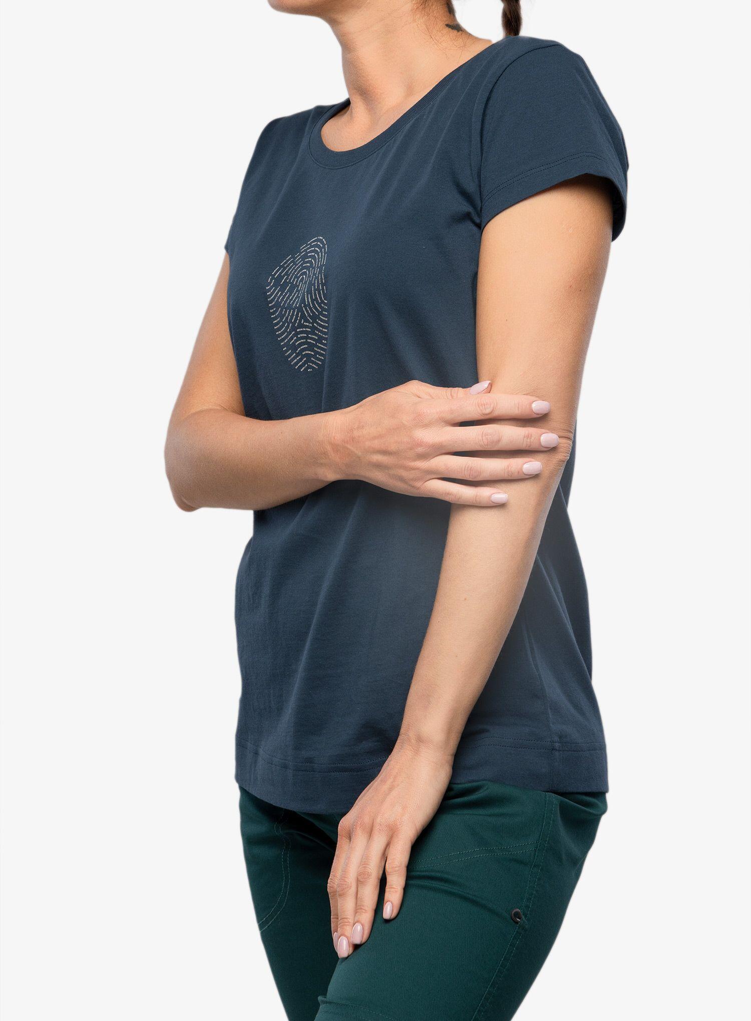 Camiseta para mujer Ocún Classic impresión escalada 100% algodón ligero 100 g 5/7