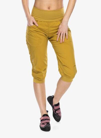 Short d'escalade femme Ocún Noya jaune tobacco léger séchage rapide