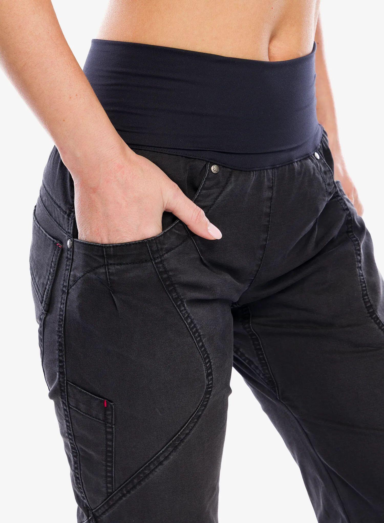 Short d'escalade Ocun Noya Organic Denim léger noir coton organique dual stretch 5/7