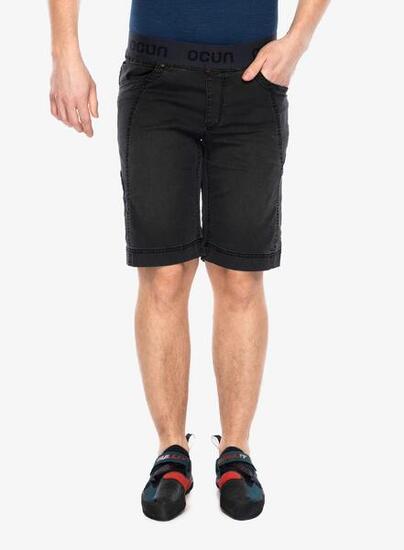 Shorts escalade Ocún MánIA Organic Jeans 3/4 noir denim ultraléger stretch