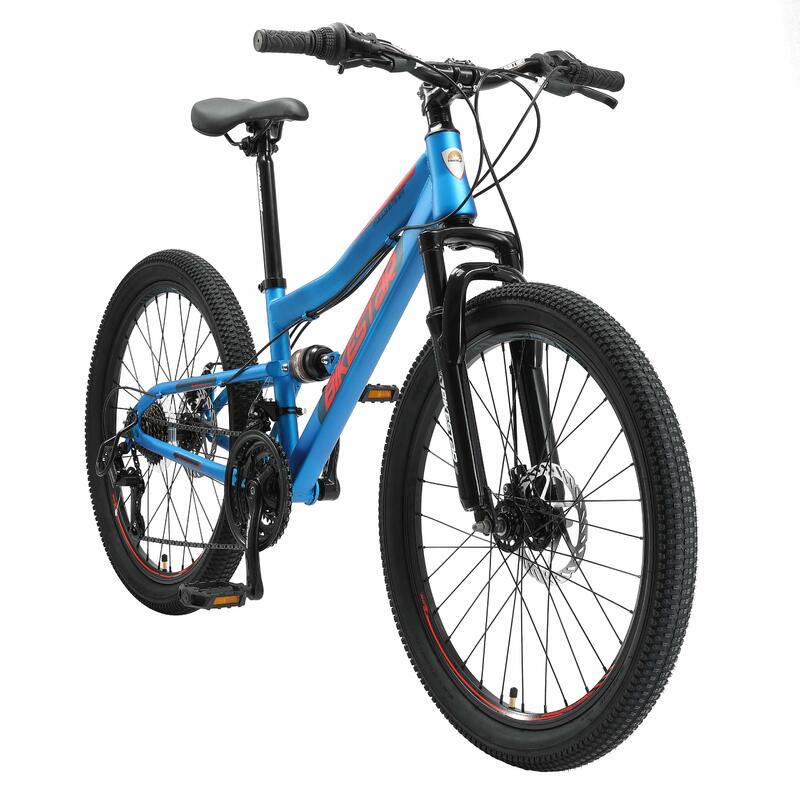 VTT 24" vélo enfant 9 ans, tout suspendu, 21 vitesses, frein à disque