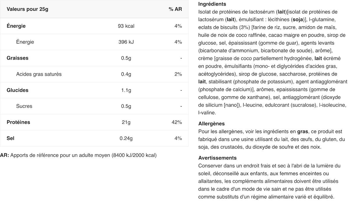 Whey isolate - Iso Whey Zero - Biscuit Noir 2/5