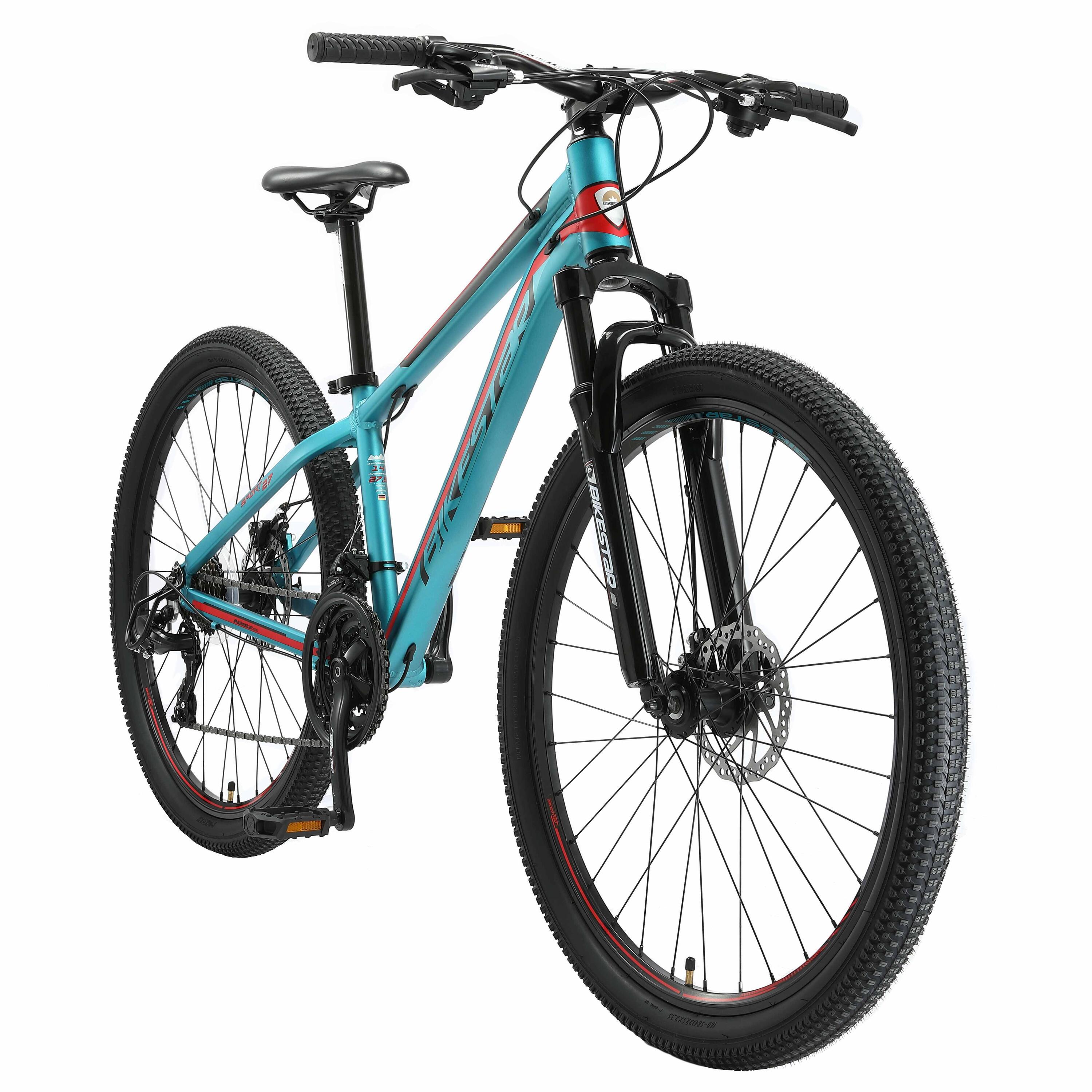 Bikestar Hardtail MTB Alu Sport S 27.5 Inch 21 Speed Turquoise 2/6