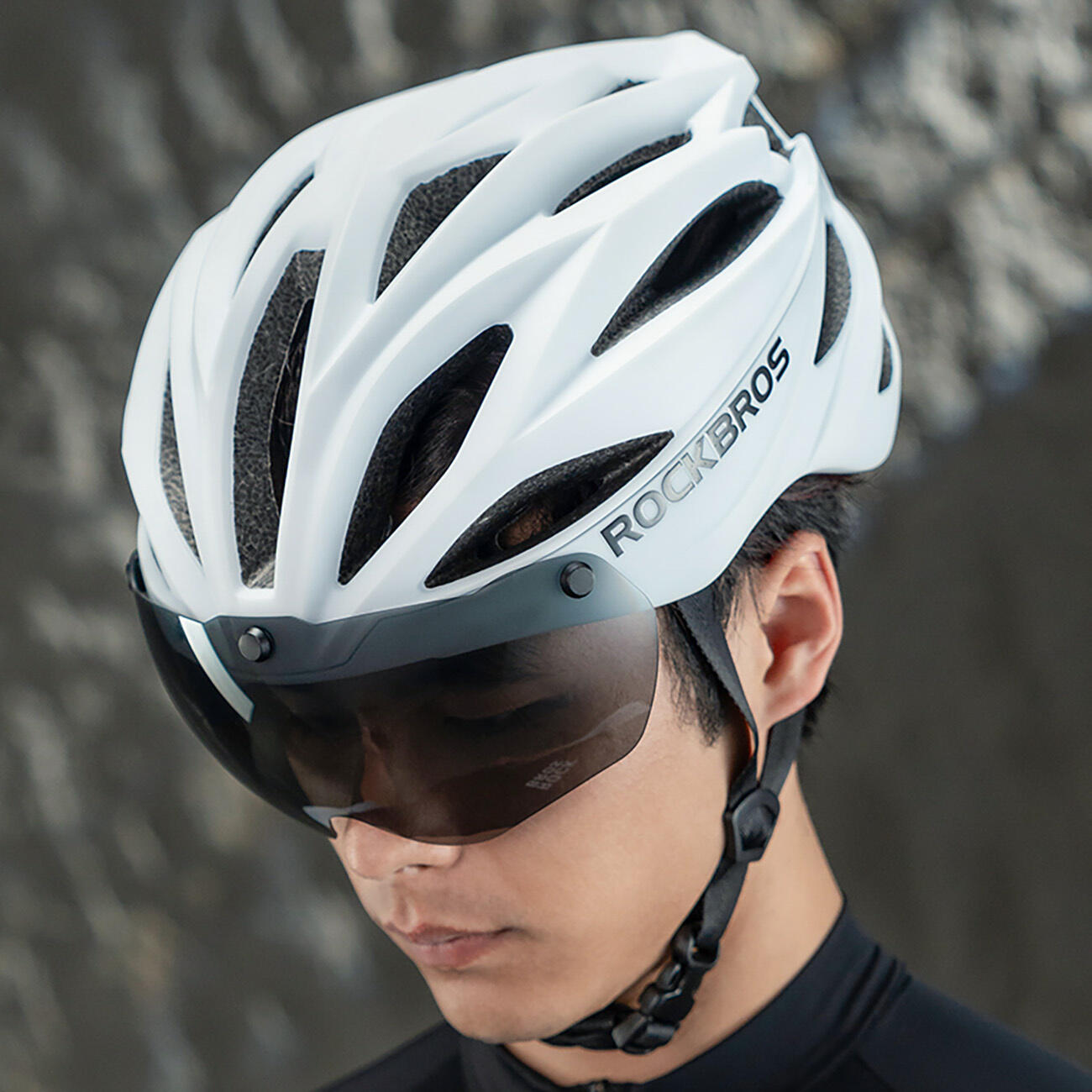 Rockbros fietshelm met vizier, afneembare bril met UV-bescherming 4/7