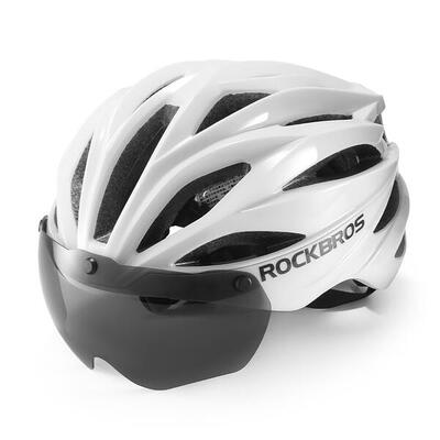 Rockbros Fahrradhelm mit Visier. abnehmbare UV-Schutzbrille. abnehmbares Visier