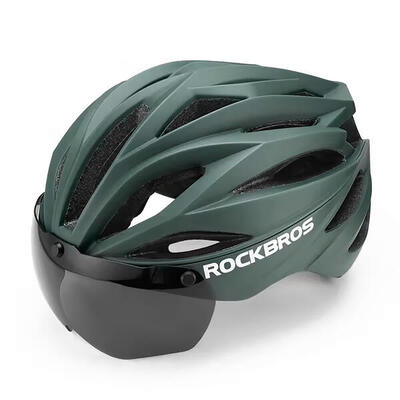 Rockbros Fahrradhelm mit Visier. abnehmbare UV-Schutzbrille. abnehmbares Visier