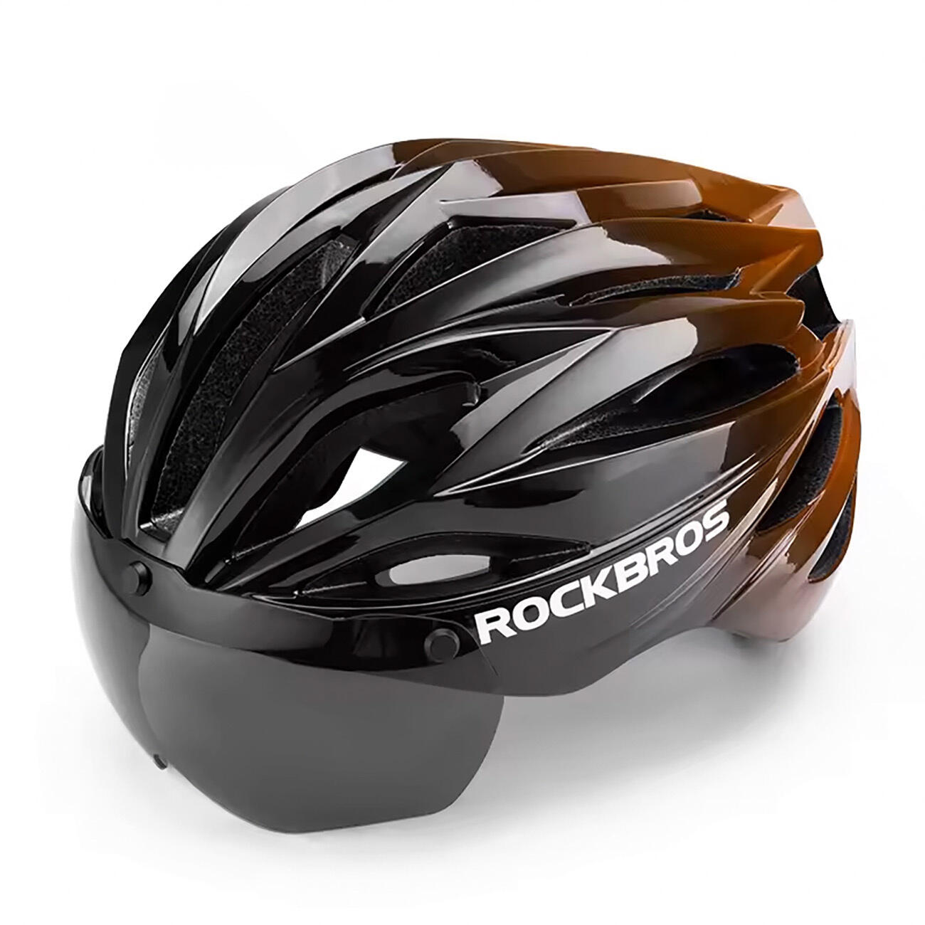 Kask rowerowy Rockbros z szybką, odpinane okulary z ochroną UV