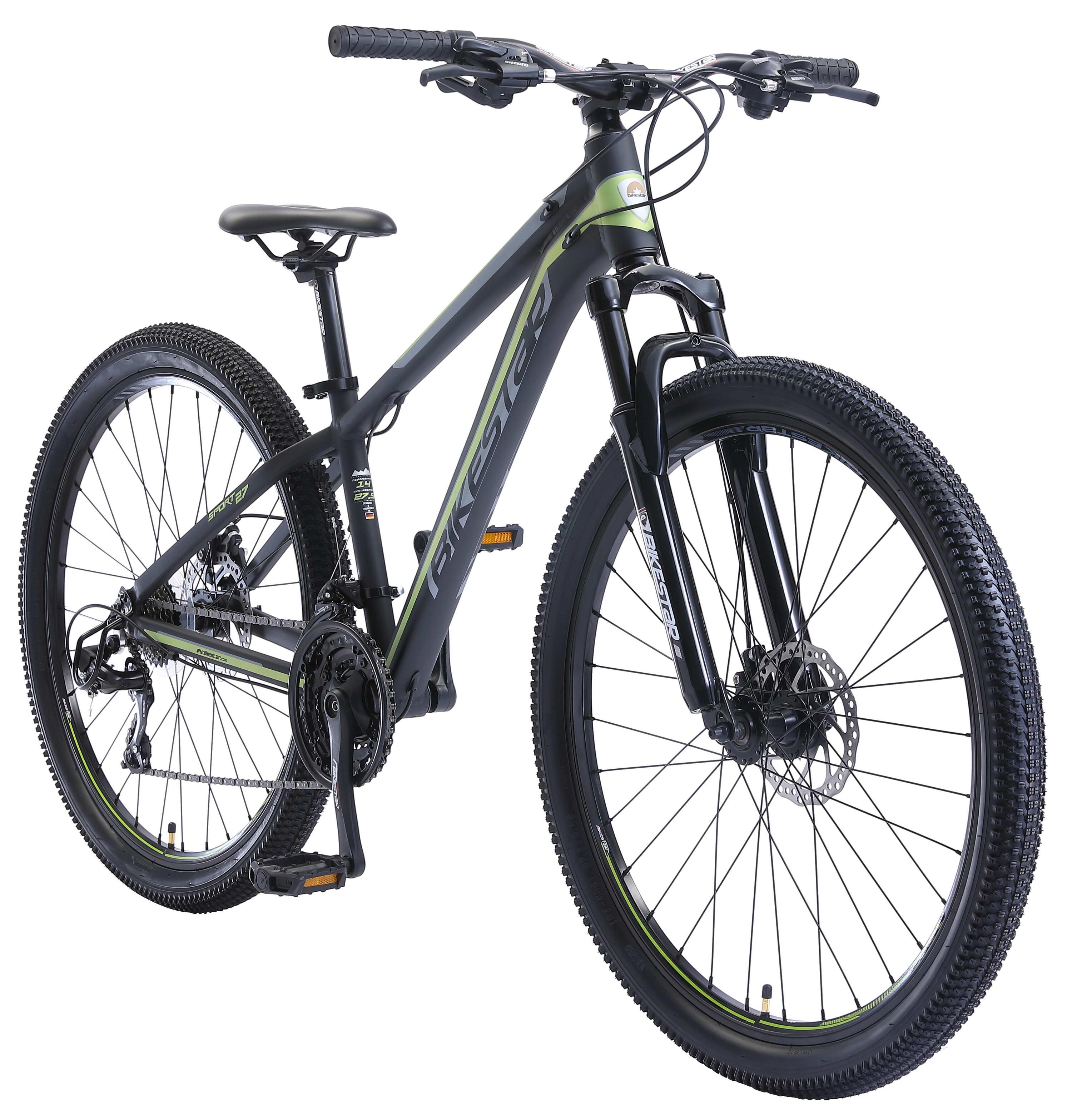 Bikestar Hardtail MTB Alu Sport S 27.5 inch 21 speed Zwart/groen 2/6