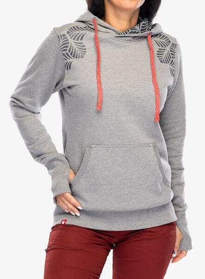 Damen-Hoodie Ocún Grau Paloma – 80% Baumwolle, komfortabler Schnitt, Kapuze