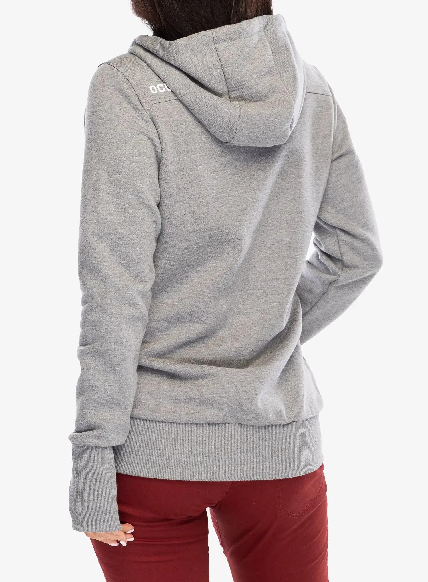 Hoodie femme OCUN gris paloma 80% coton capuche ergonomique poche kangourou 4/7