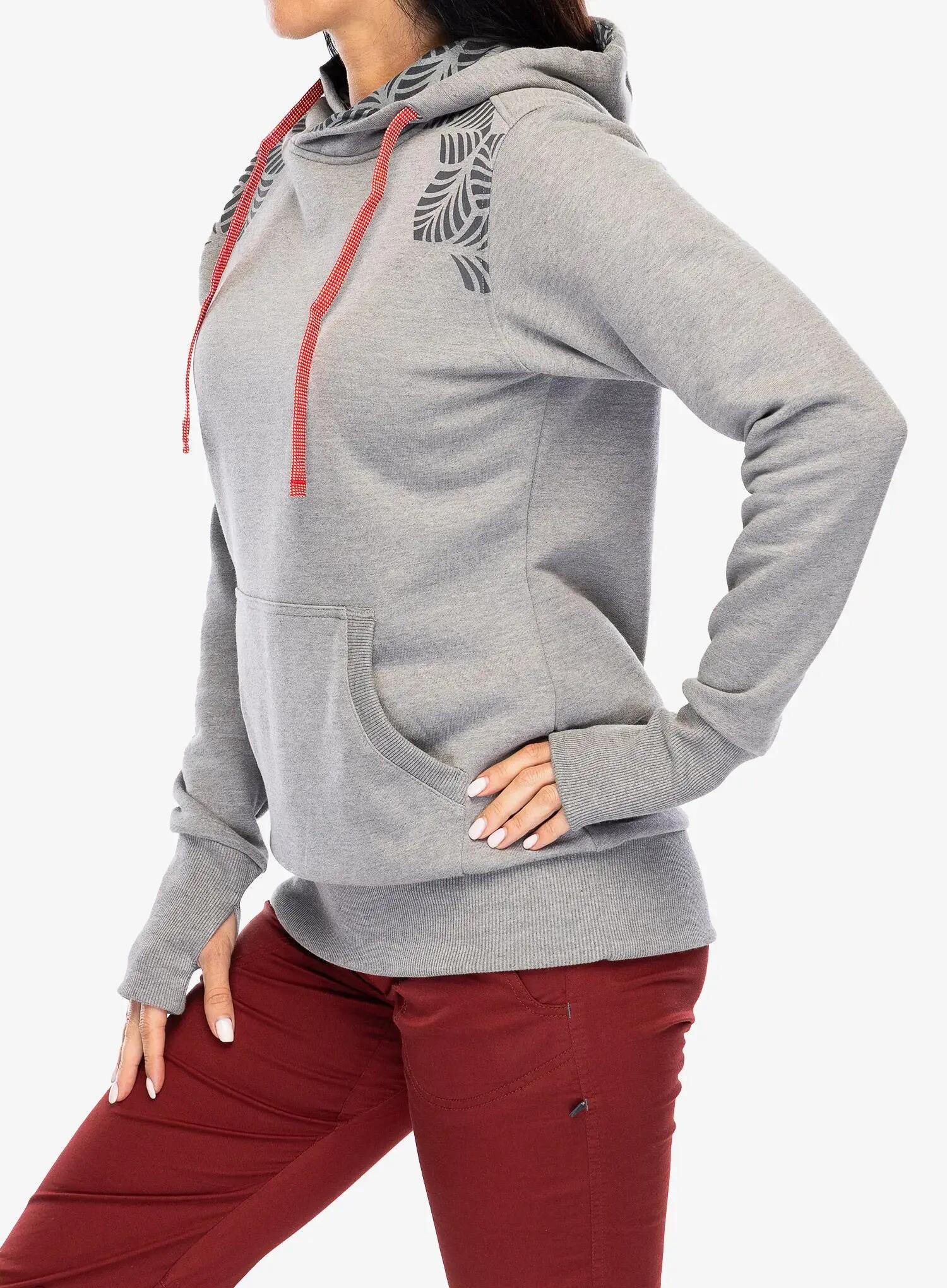 Hoodie femme OCUN gris paloma 80% coton capuche ergonomique poche kangourou 5/7