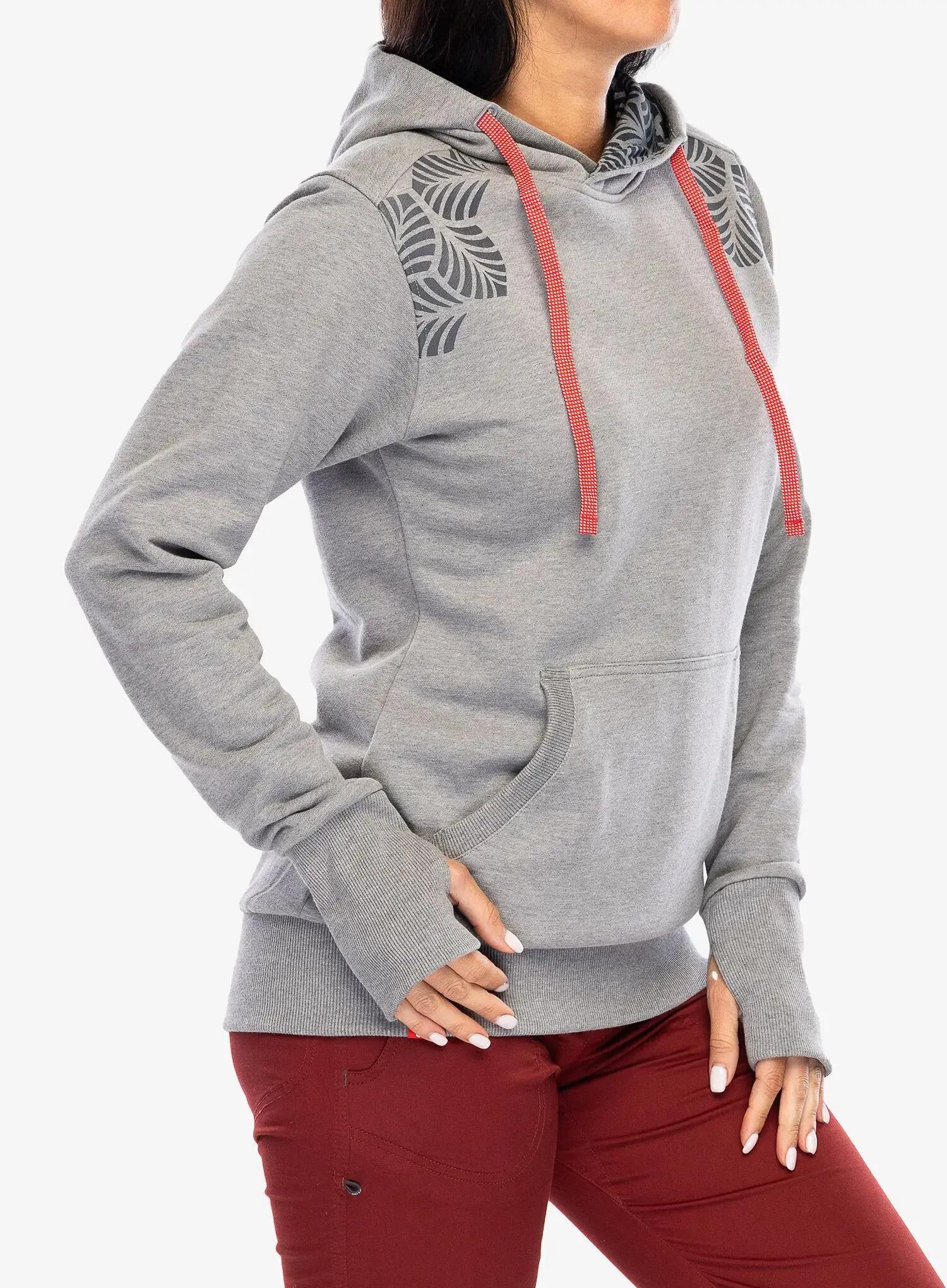 Hoodie femme OCUN gris paloma 80% coton capuche ergonomique poche kangourou 3/7