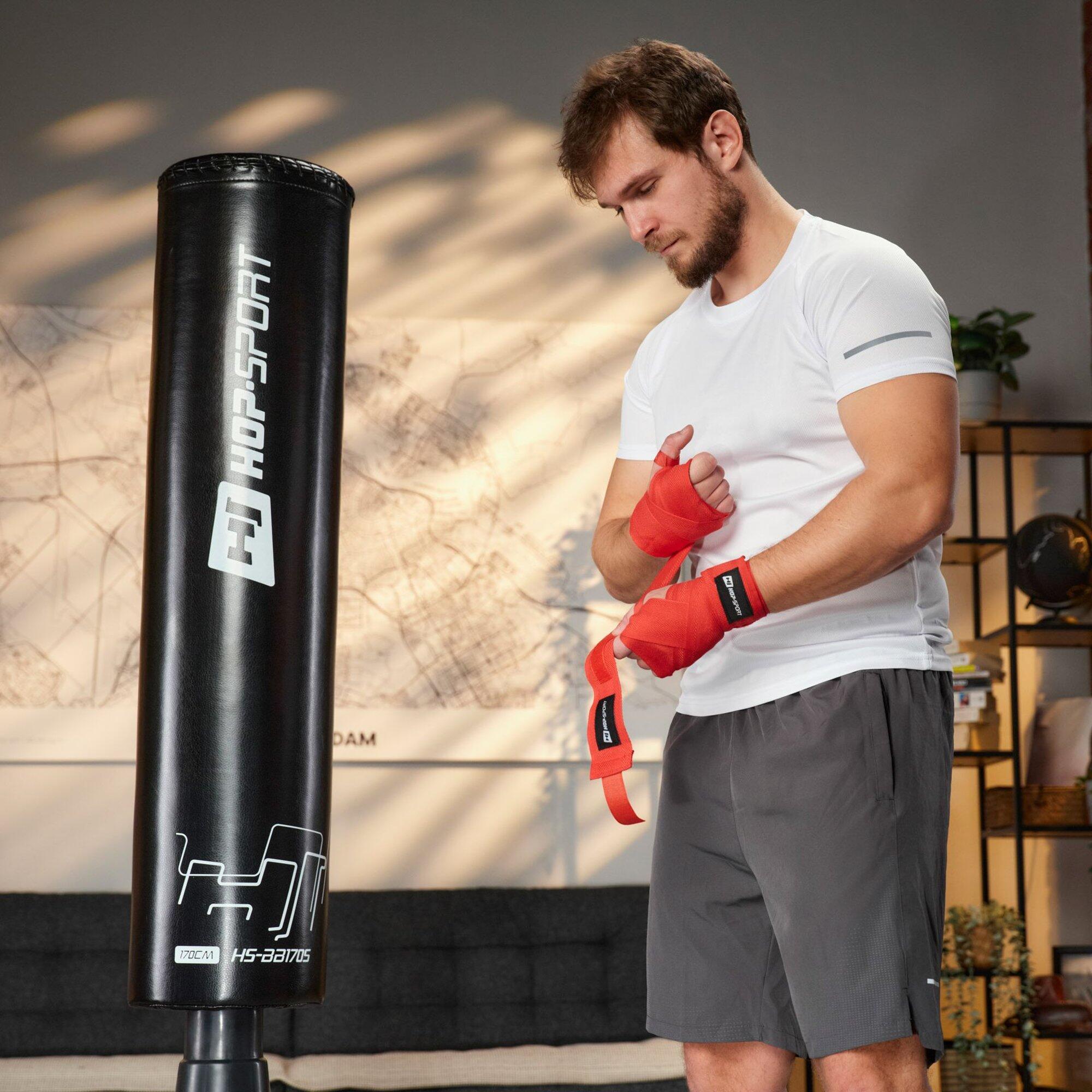 Bandages de boxe 4m Hop-Sport rouges 5/7