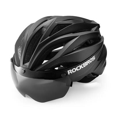 Rockbros Fahrradhelm mit Visier. abnehmbare UV-Schutzbrille. abnehmbares Visier