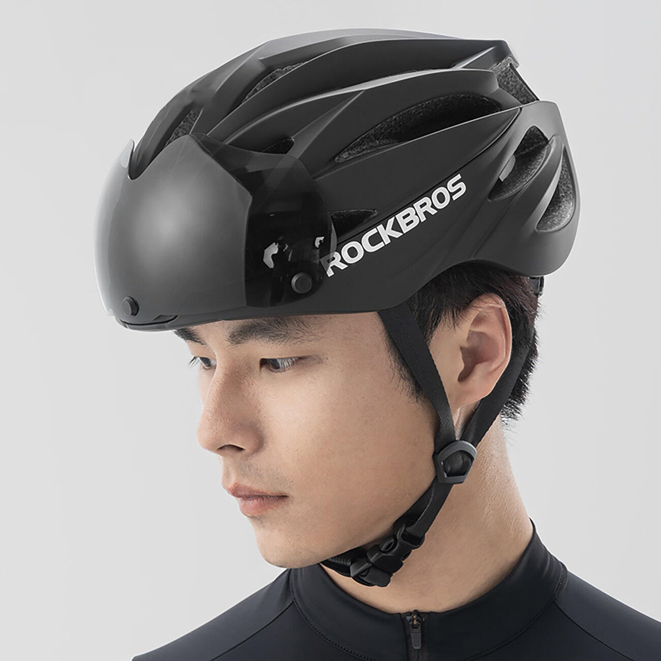 Rockbros fietshelm met vizier, afneembare bril met UV-bescherming 6/7