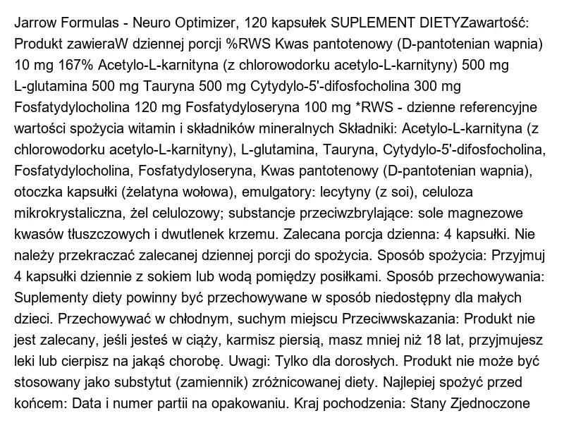 Suplemento cognitivo - Neuronutrientes - Adultos - 120 cápsulas 2/2