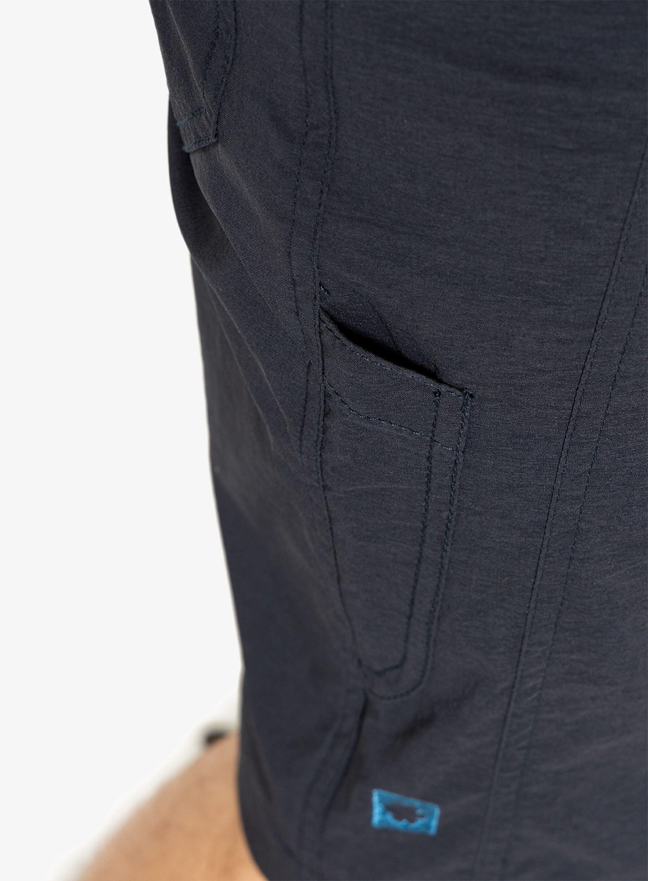 Short d’escalade Ocún Mania ECO Homme Anthracite/Bleu Marine, 55% nylon recyclé 6/7