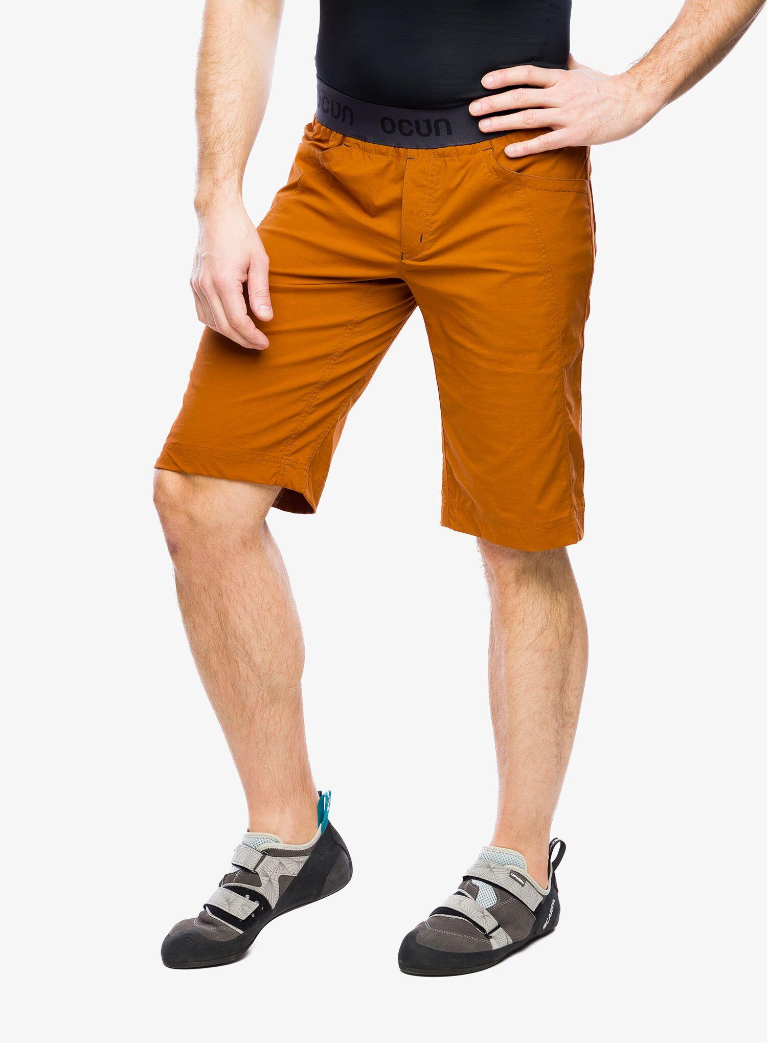 Short escalade Ocún MánIA ECO homme caramel 210 g 55% recyclé coupe ergon. 1/7