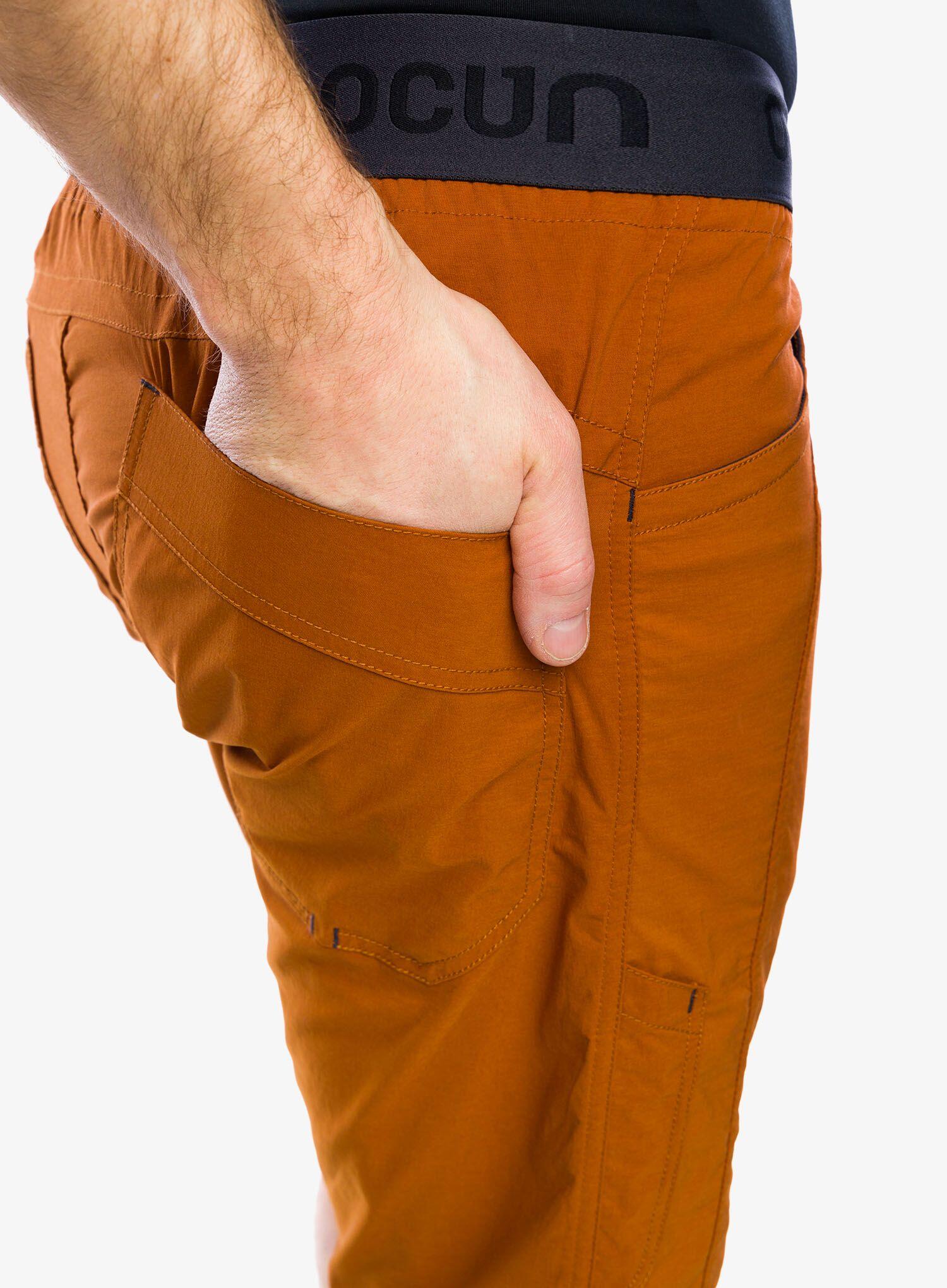 Short escalade Ocún MánIA ECO homme caramel 210 g 55% recyclé coupe ergon. 6/7