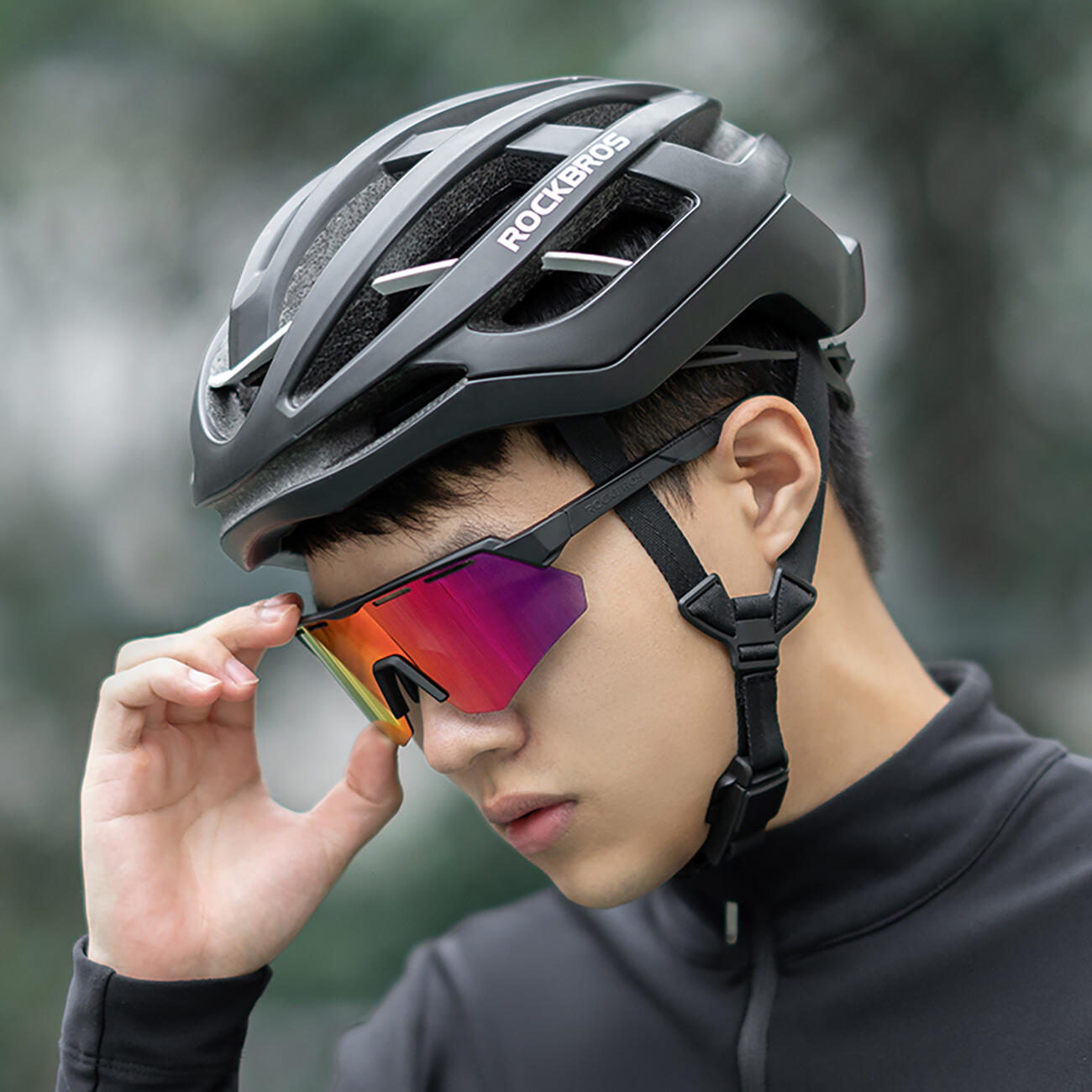Rockbros gepolariseerde fietsbril met UV-bescherming en correctie-inzetstuk 3/4