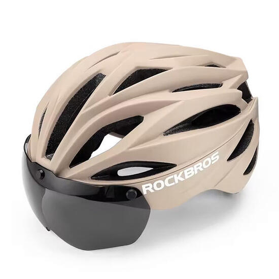 Casco da bicicletta Rockbros con visiera occhiali rimovibili con protezione UV